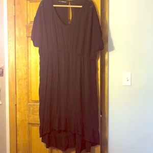 High low black dress with sleeves